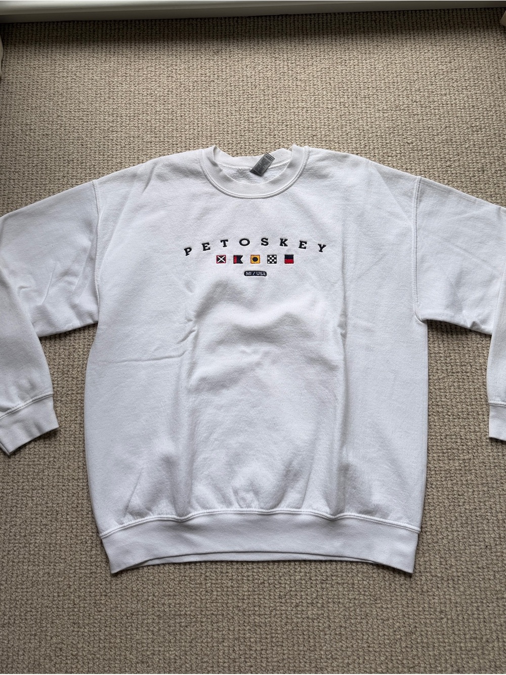 Petoskey White Crewneck Sweatshirt